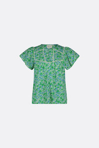 Kristy Top | Green Apple/Blue Dre
