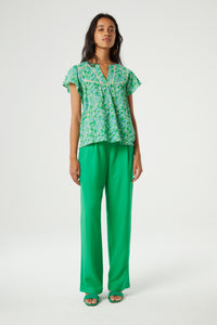 Kristy Top | Green Apple/Blue Dre