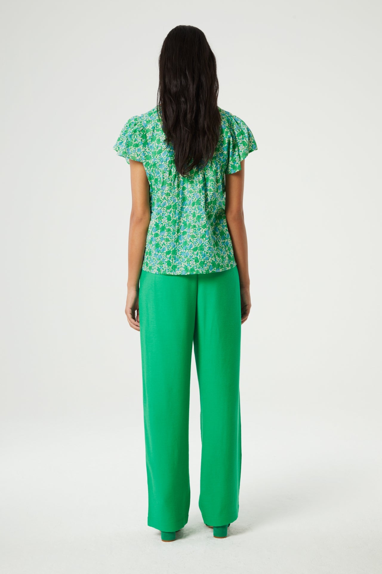 Kristy Top | Green Apple/Blue Dre