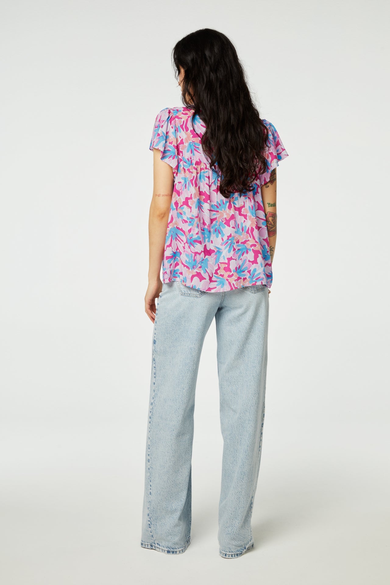 Kristy Top | Azure Blue/Hot Pink