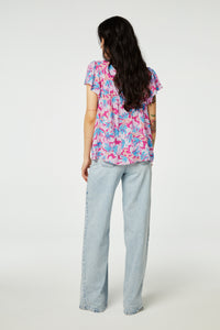 Kristy Top | Azure Blue/Hot Pink