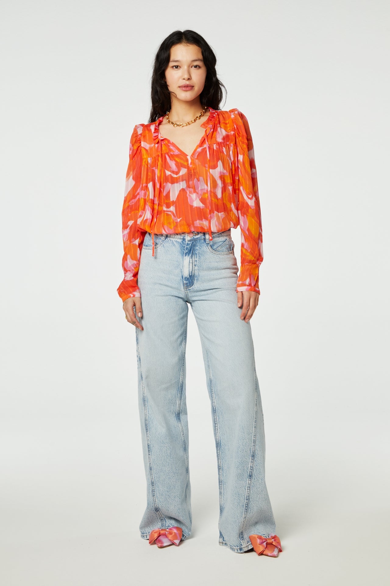 Didi Top | Mandarin Orange/Pink
