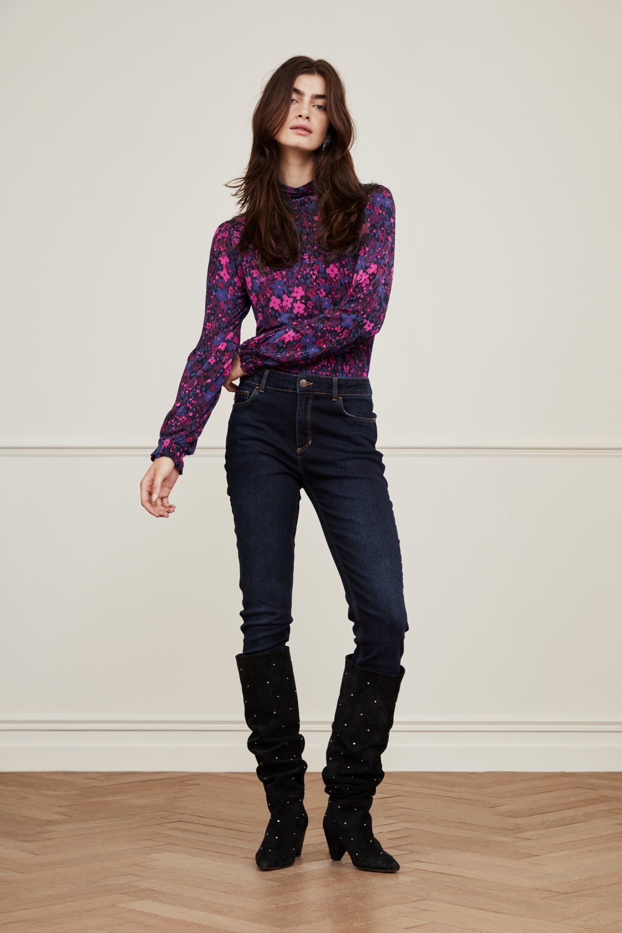 Billy Slim Top | Pink Pazzaz/Blue Mag