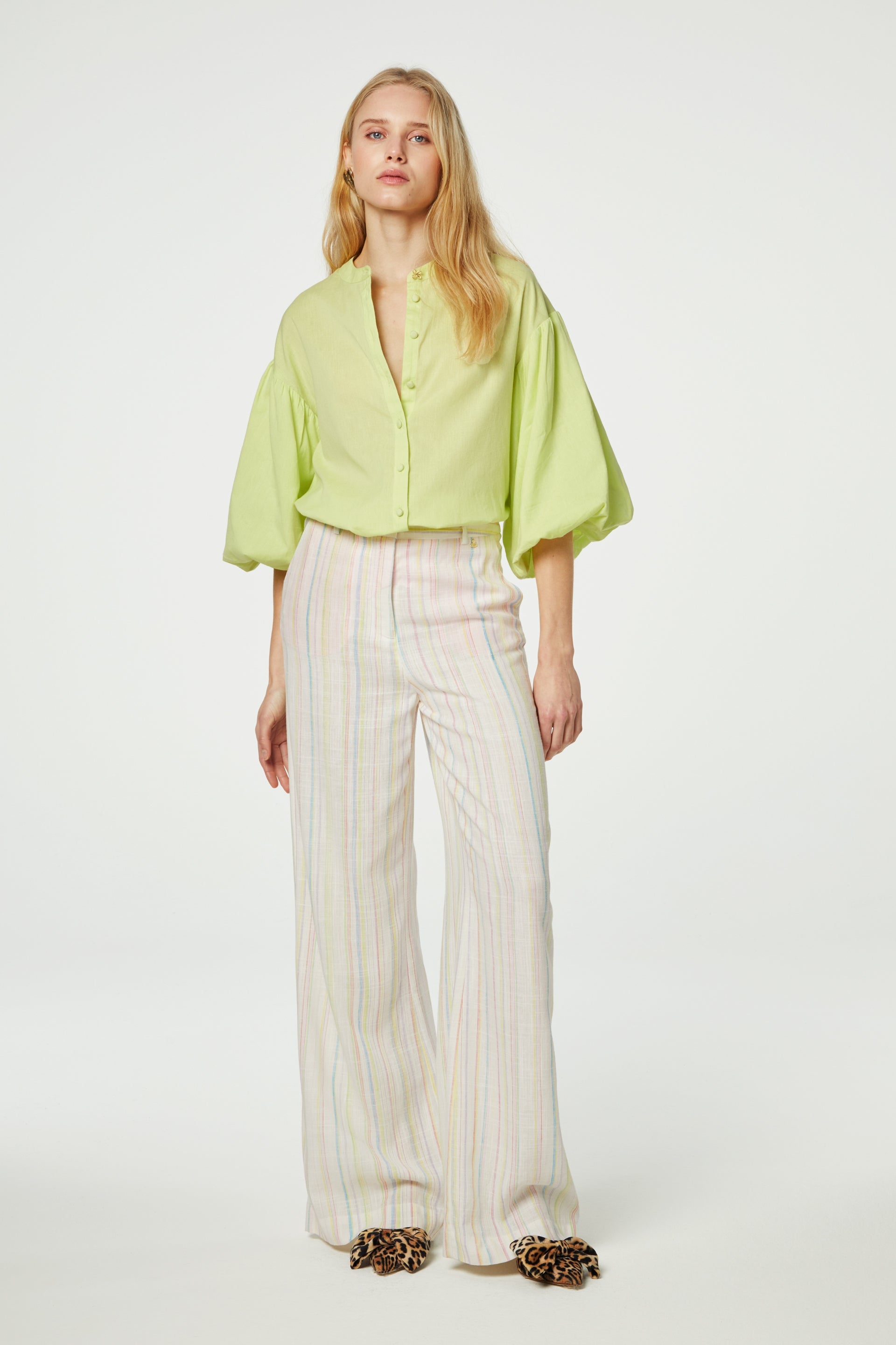 Remi Striped Trousers | Lime Light