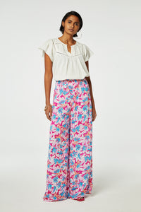 Palapa Trousers | Azure Blue/Hot Pink