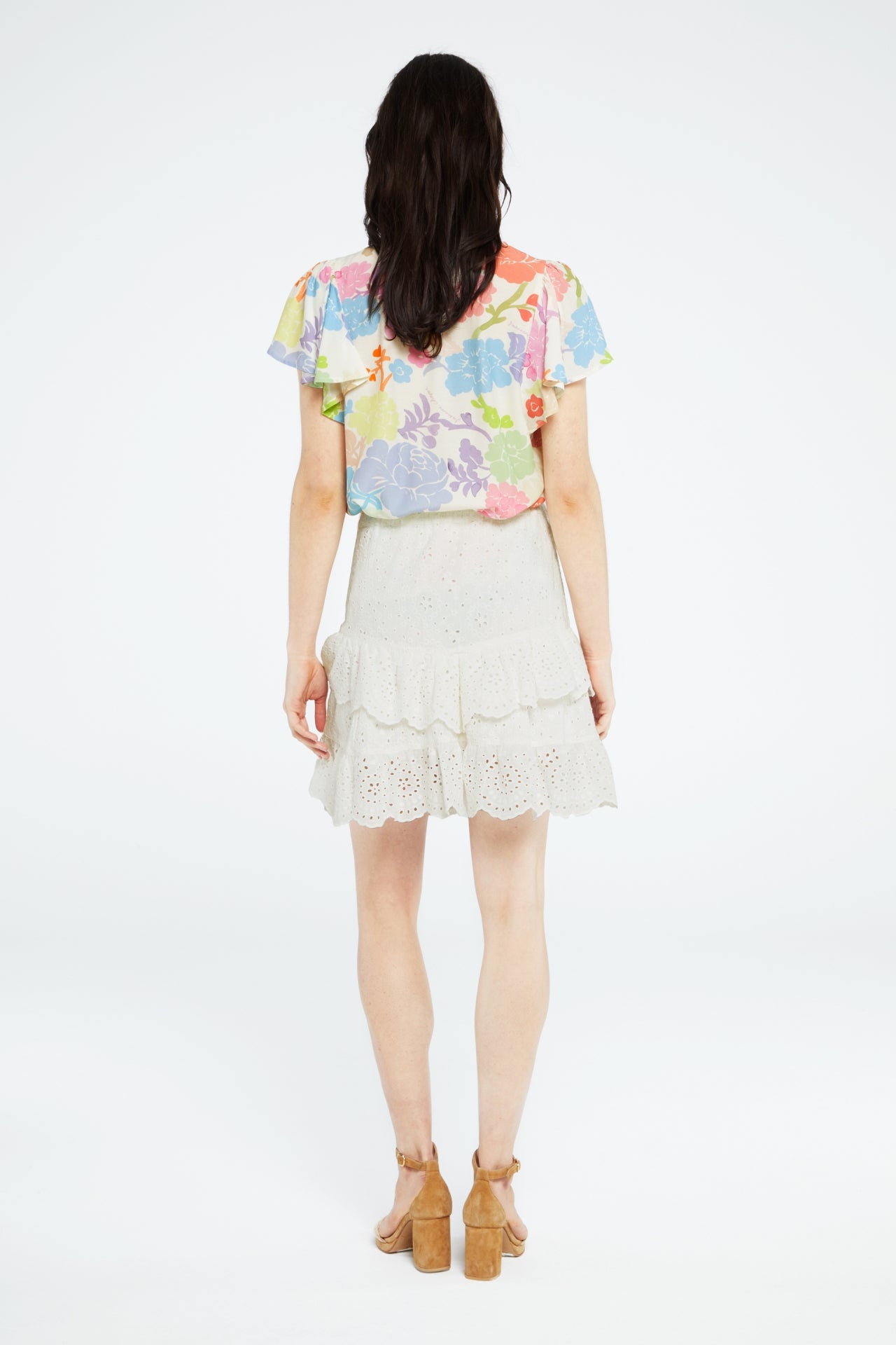 Vanessa Top | Cream White /Pink Pa