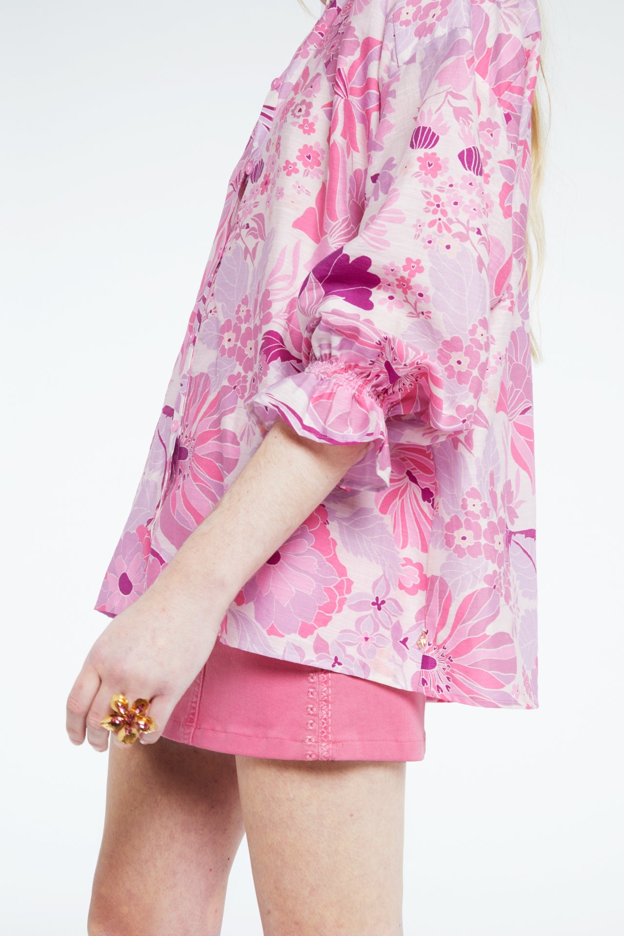 Lexi Blouse | Warm White/Pink Cand