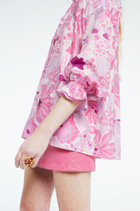 Lexi Blouse | Warm White/Pink Cand
