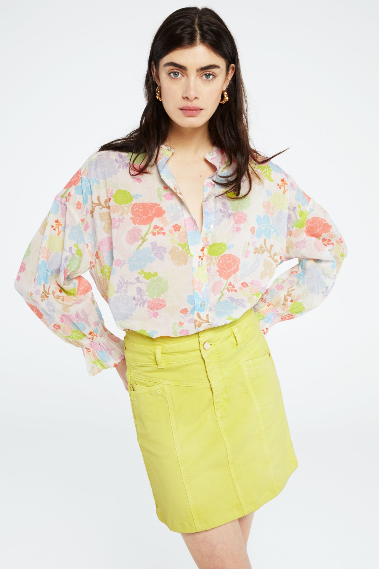 Lexi Blouse | Cream White/Pink Pap