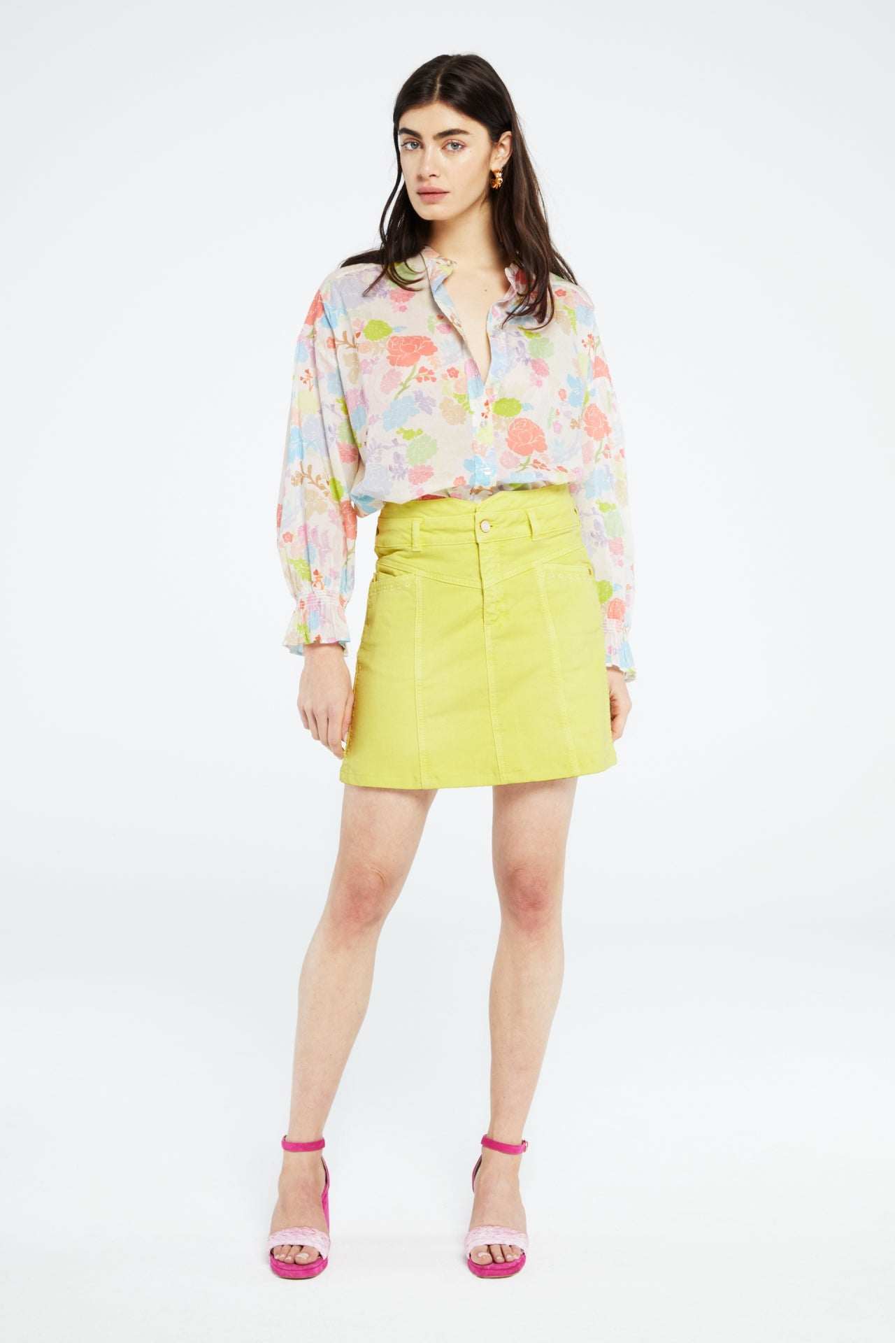 Lexi Blouse | Cream White/Pink Pap