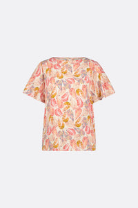 Elle Top | Cream white / Pink B