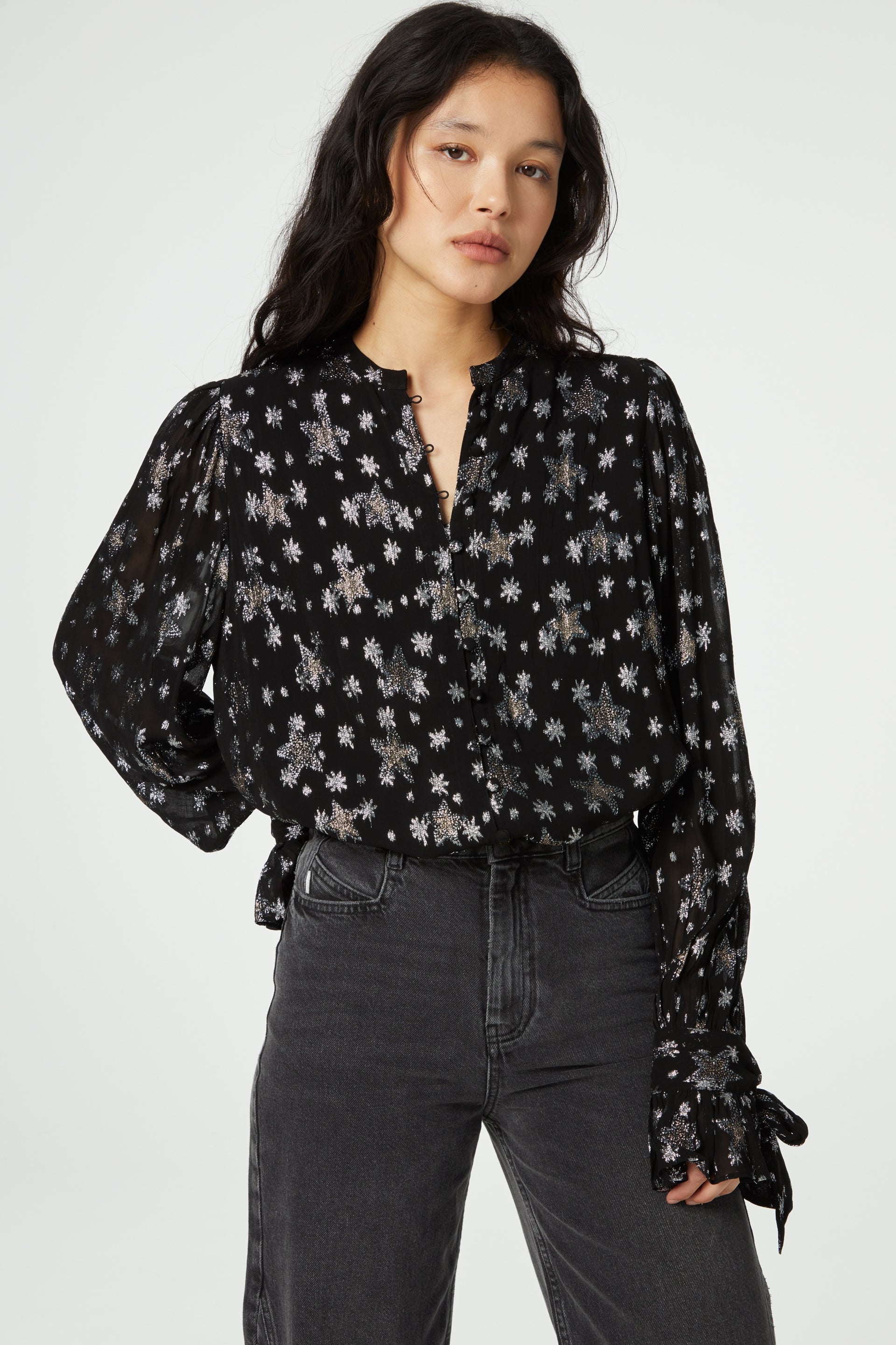 Kylie Blouse | Black/Silver