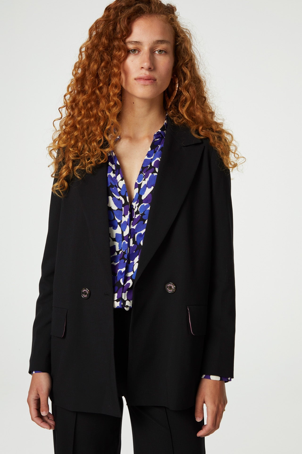 Liv Blouse | Black/Poppy Purple