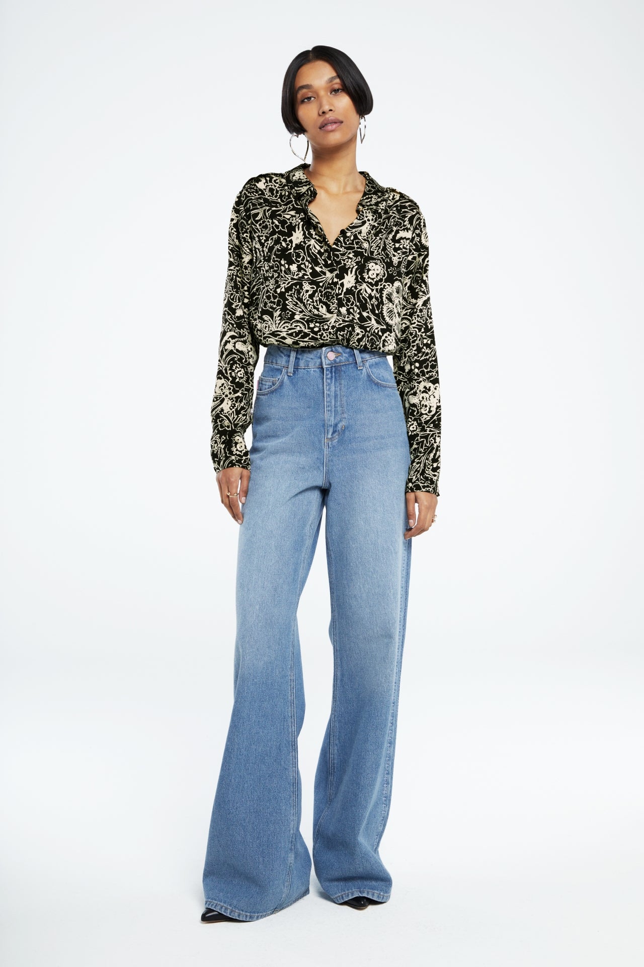 Sunrise Blouse | Black/Warm White