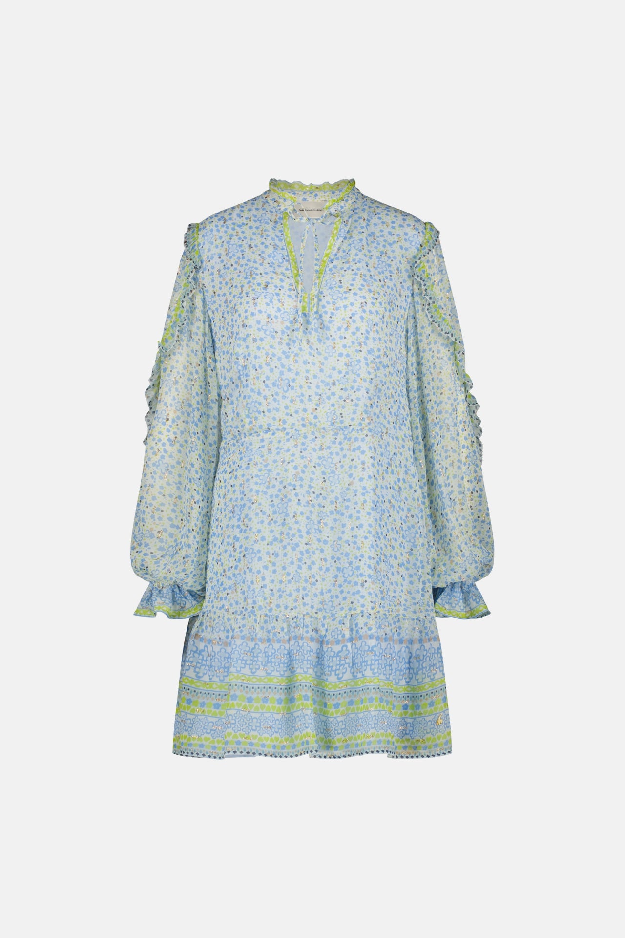 Adrienne Dress | Cream White/Riad Blu