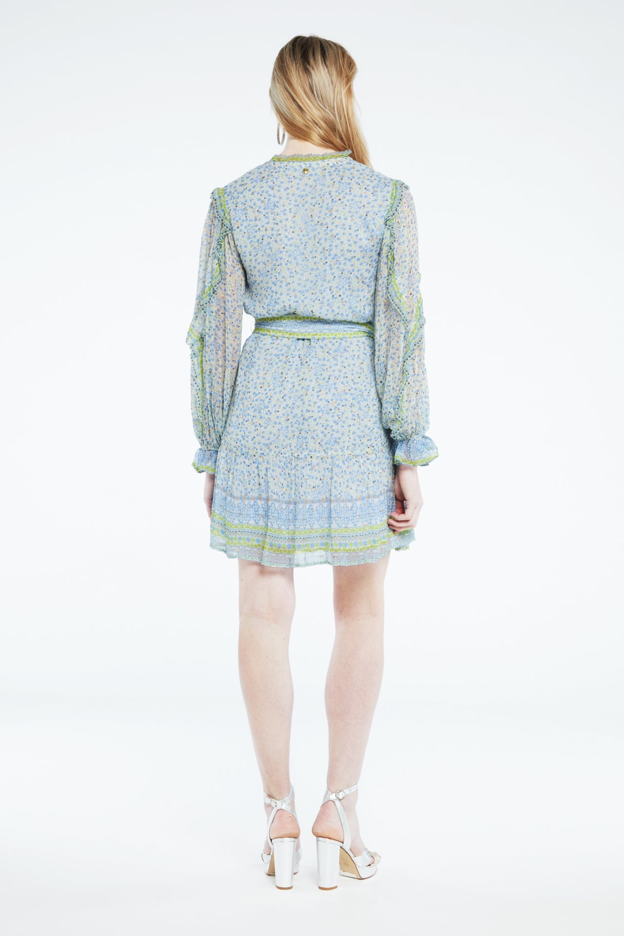 Adrienne Dress | Cream White/Riad Blu