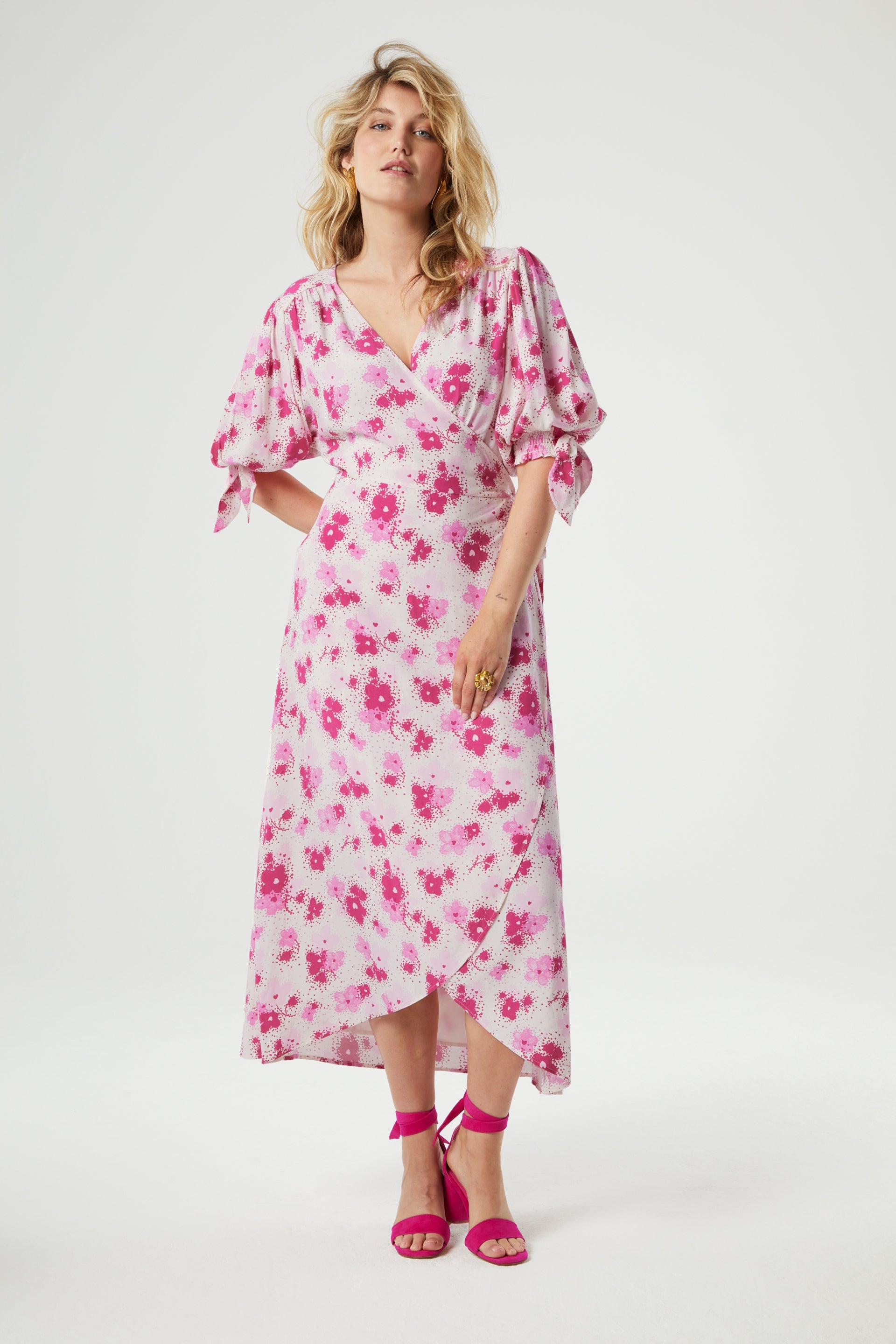 Hannah Dress | Hot Pink/Cream White