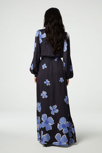 Erina Dress | Black/Cornflower Blu