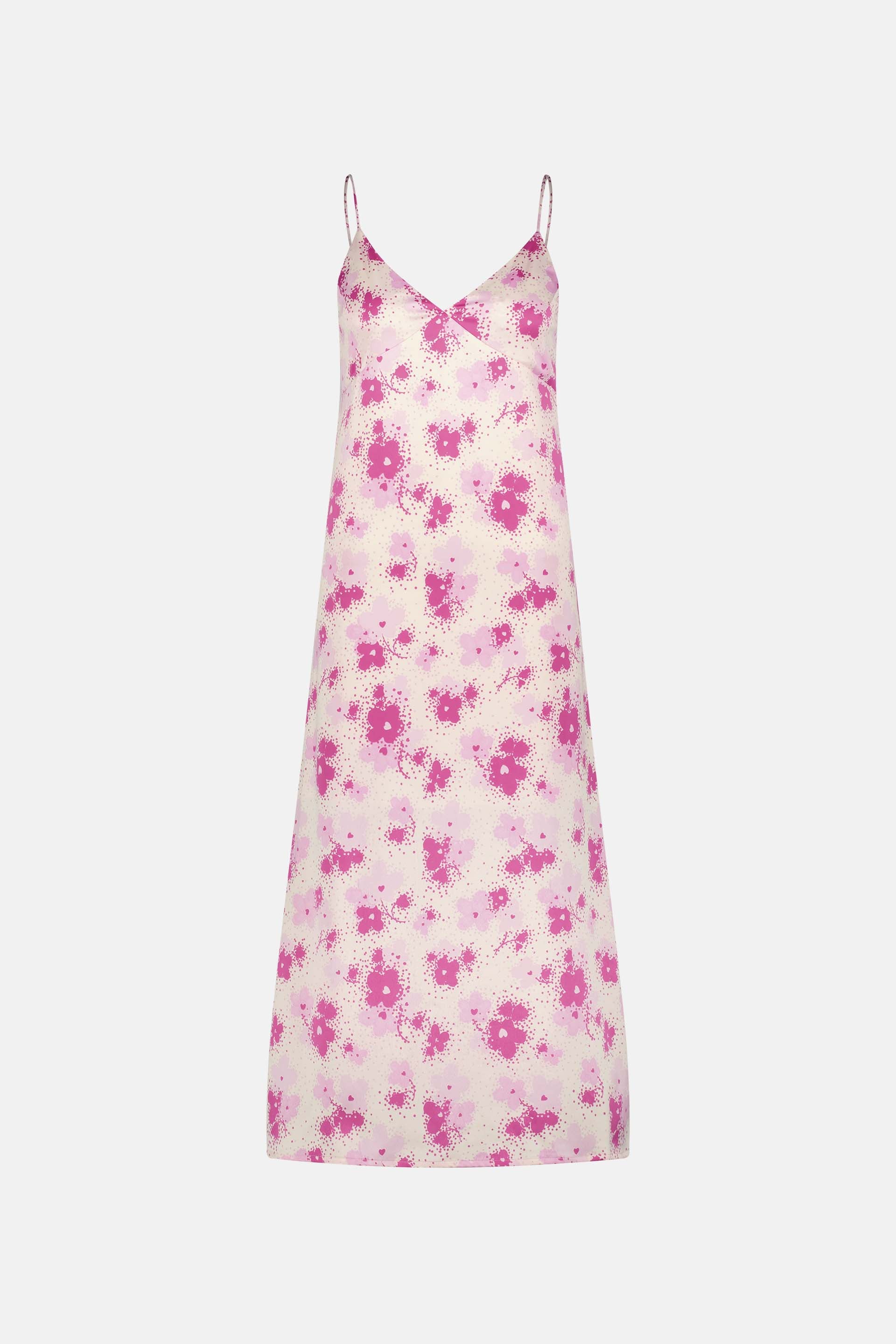 Lisa Dress | Hot Pink/Cream White