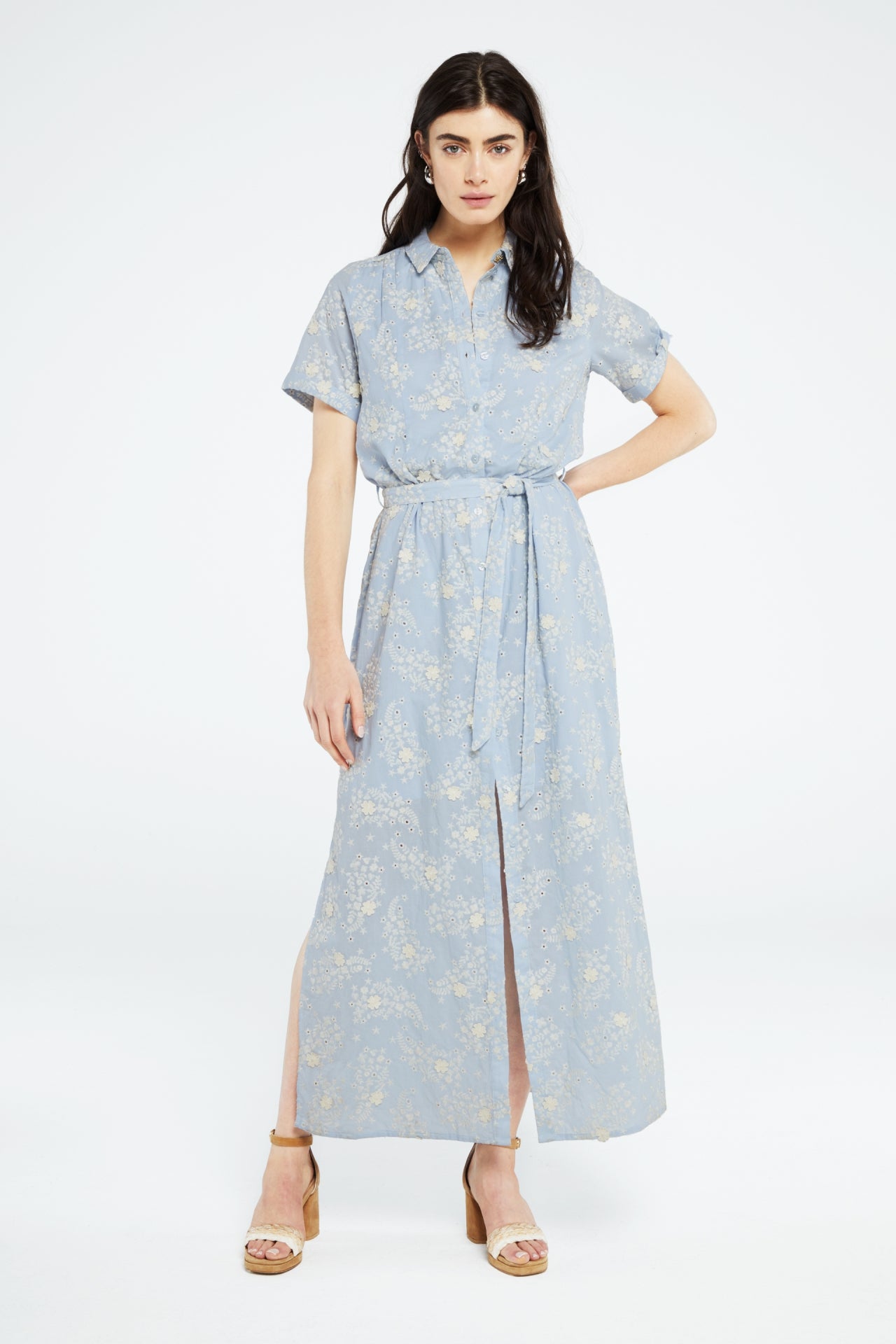 Boyfriend Broderie Maxi Dress | Summer Blue