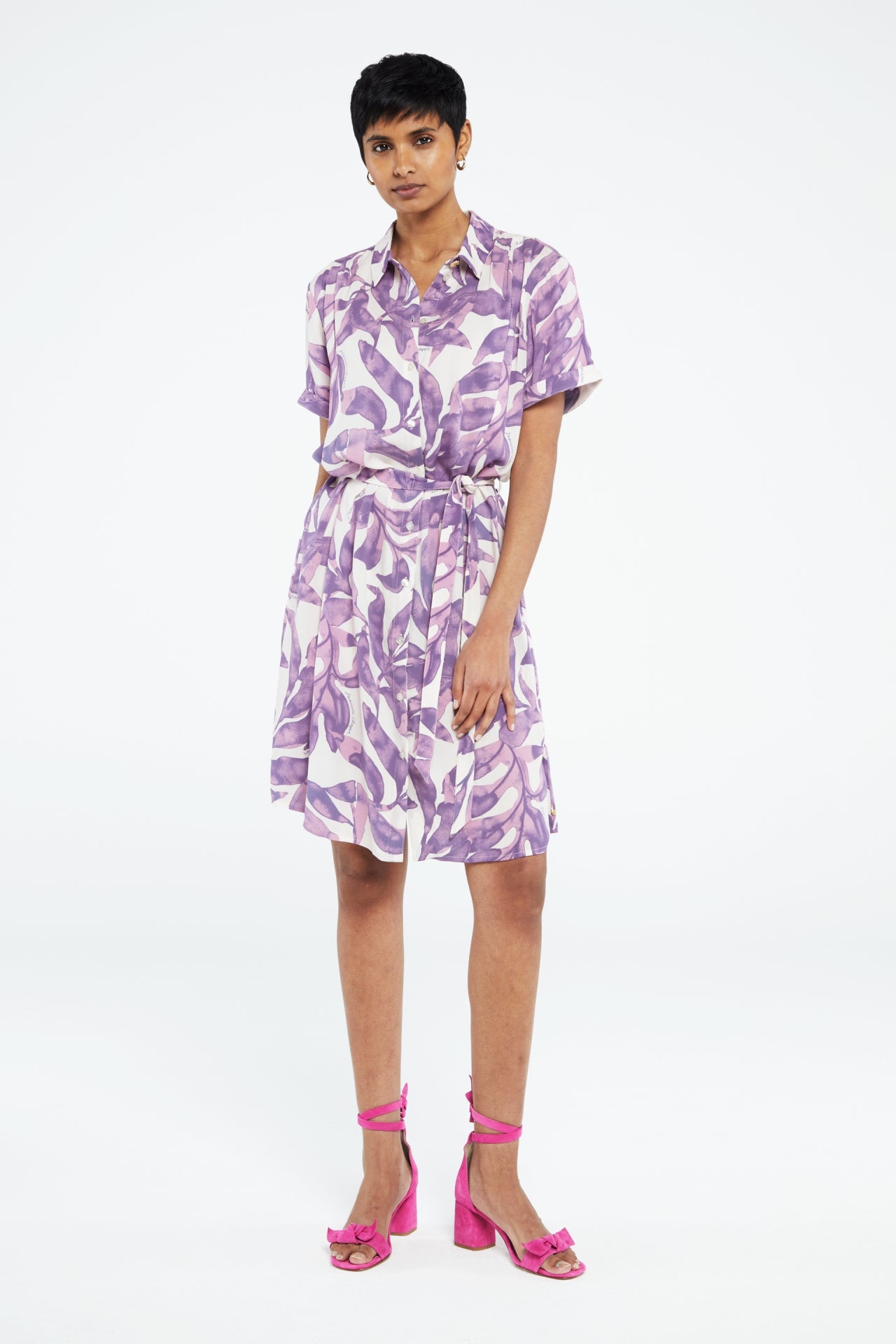 Boyfriend Dress | Warm White/Dusty Lov