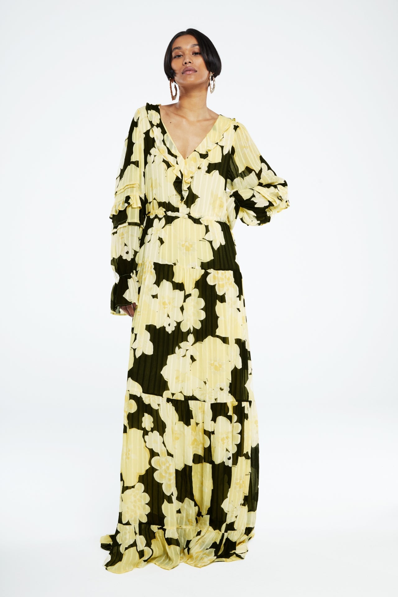 Brigitte Dress | Black/Lemon Sorbet