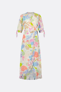 Channa Dress | Cream White /Pink Pa