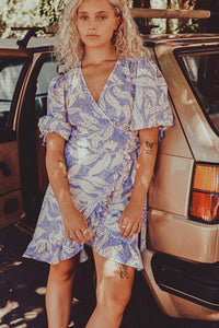 Marley Dress | Lovender/Cream White