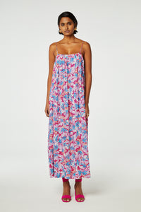Leanna Dress | Azure Blue/Hot Pink
