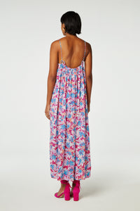 Leanna Dress | Azure Blue/Hot Pink