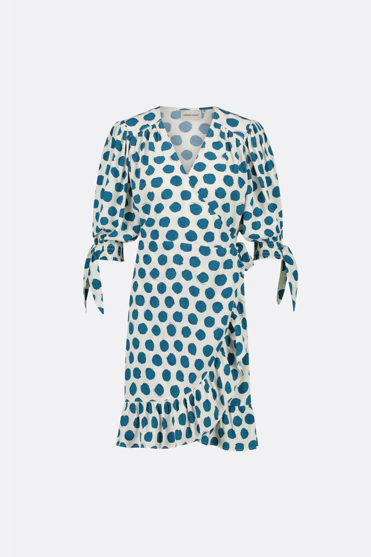 Channa Short Dress | Tasty Teal/Cream Whi