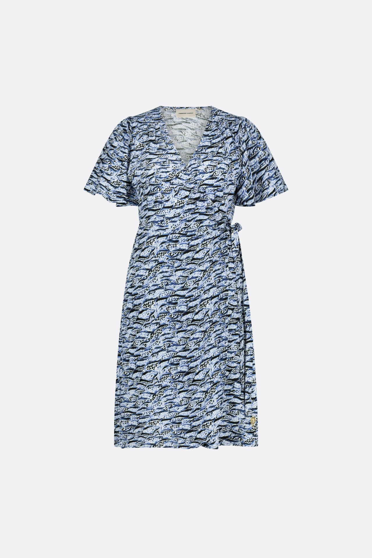 Archana Butterfly Short Dress | Cream White/Ocean Bl