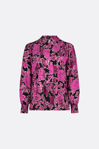 Lucky Blouse | Black/Raspberry