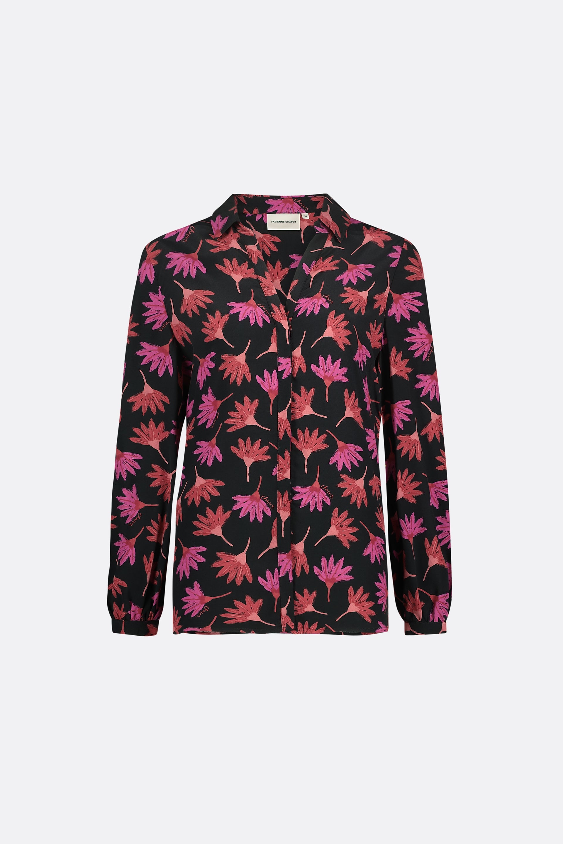 Liv Blouse | Black/Cerise Red