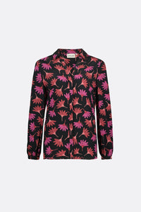 Liv Blouse | Black/Cerise Red