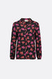 Liv Blouse | Black/Cerise Red
