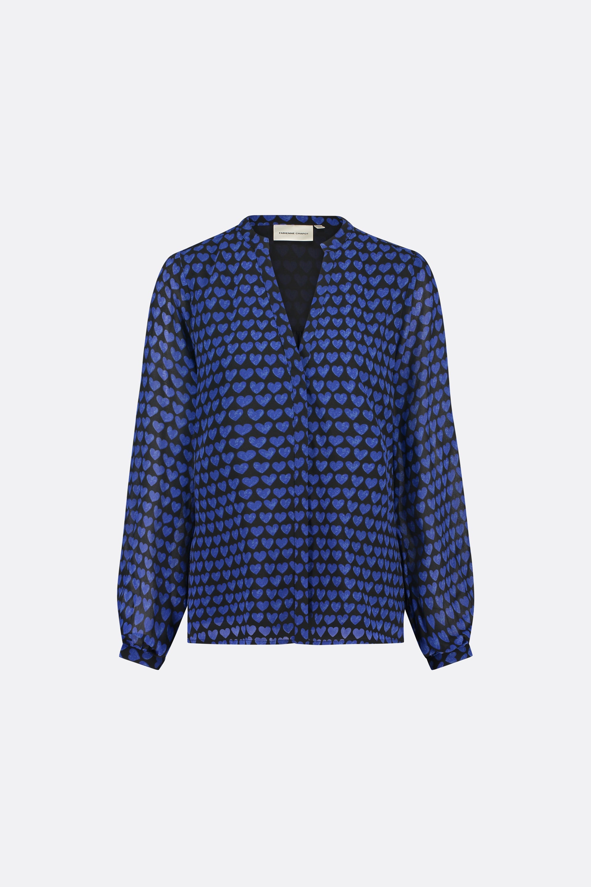 Frida Blouse | Black/Bright Blue