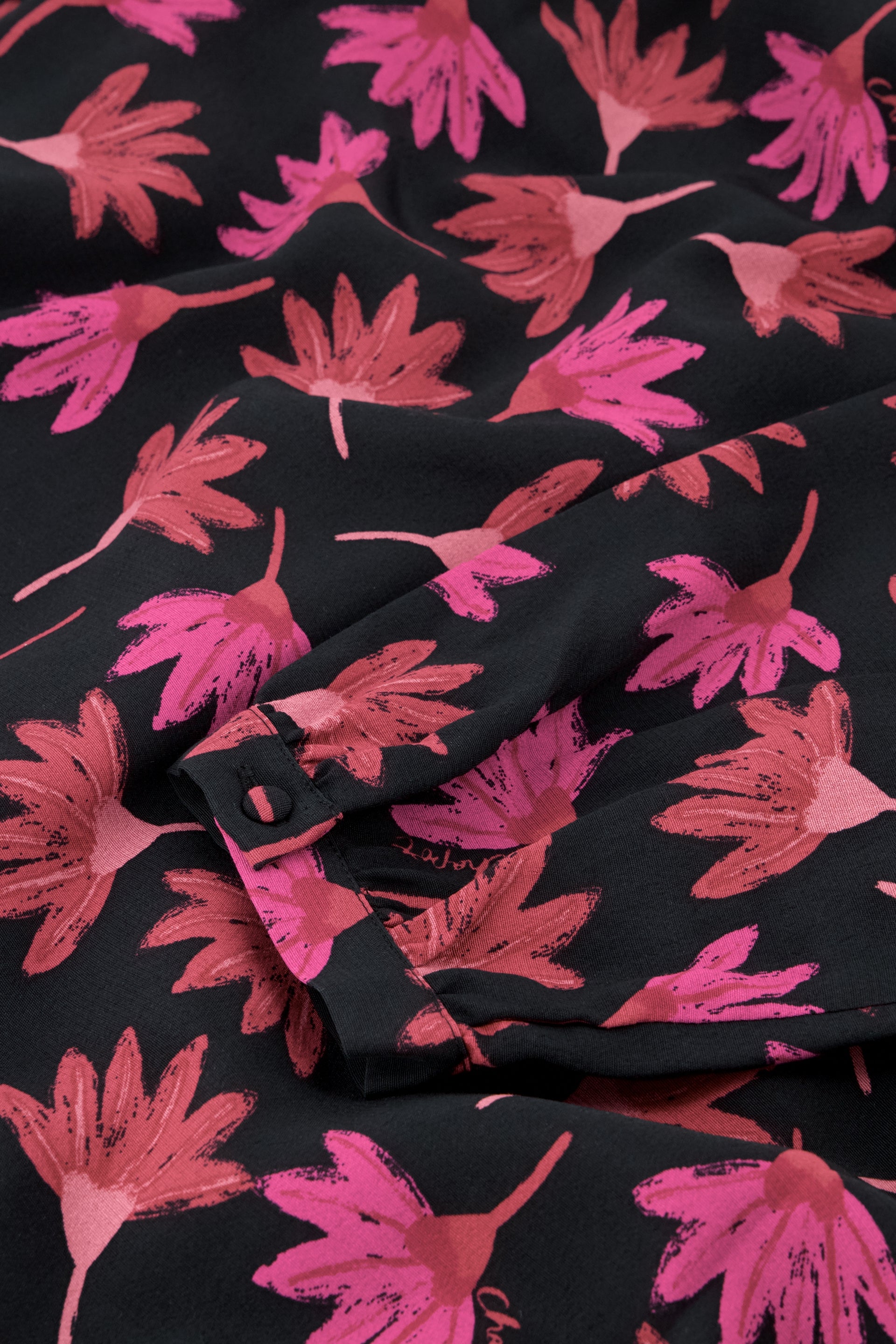 Nia Dress | Black/Cerise Red