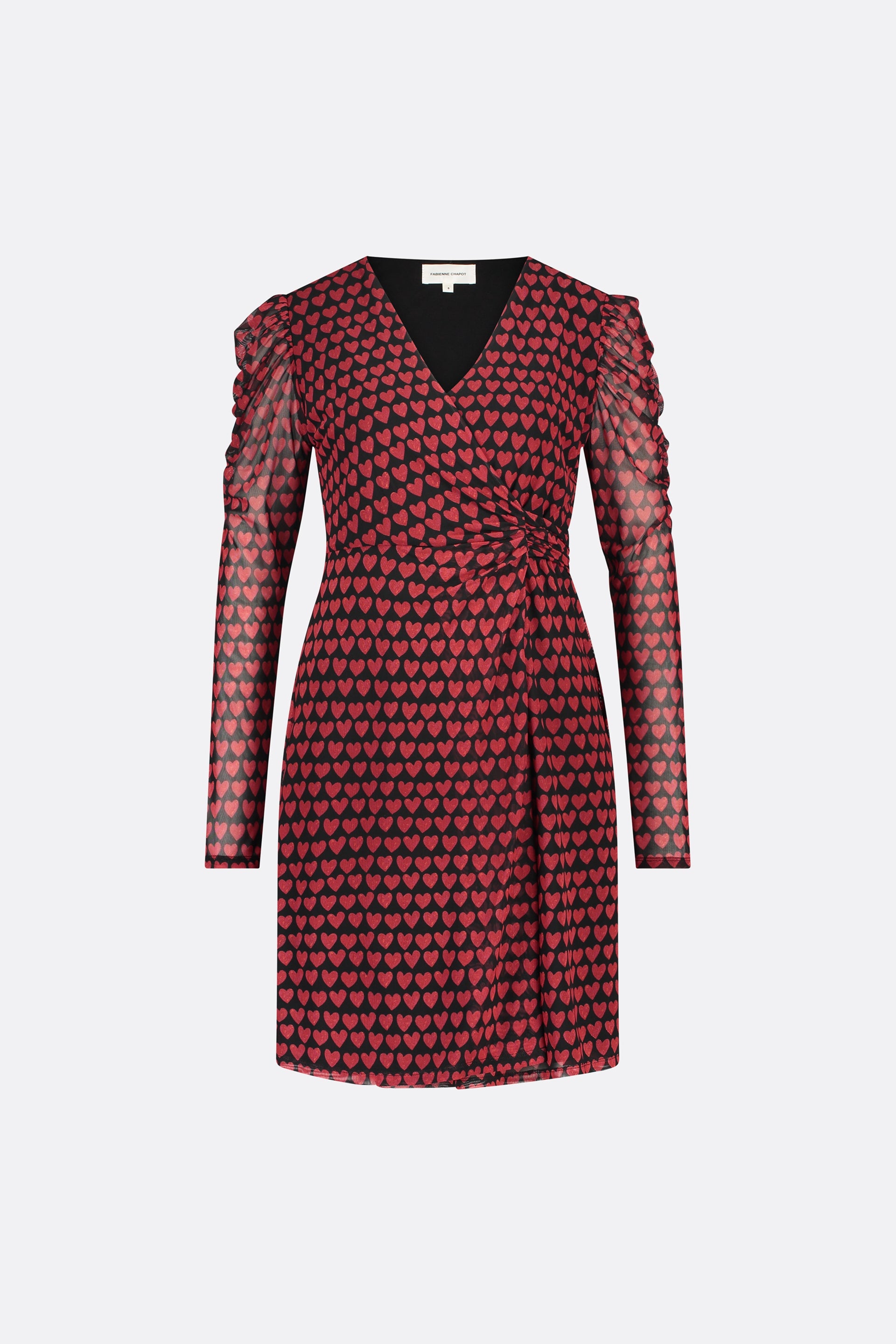 Flake Dress | Black/Cerise Red