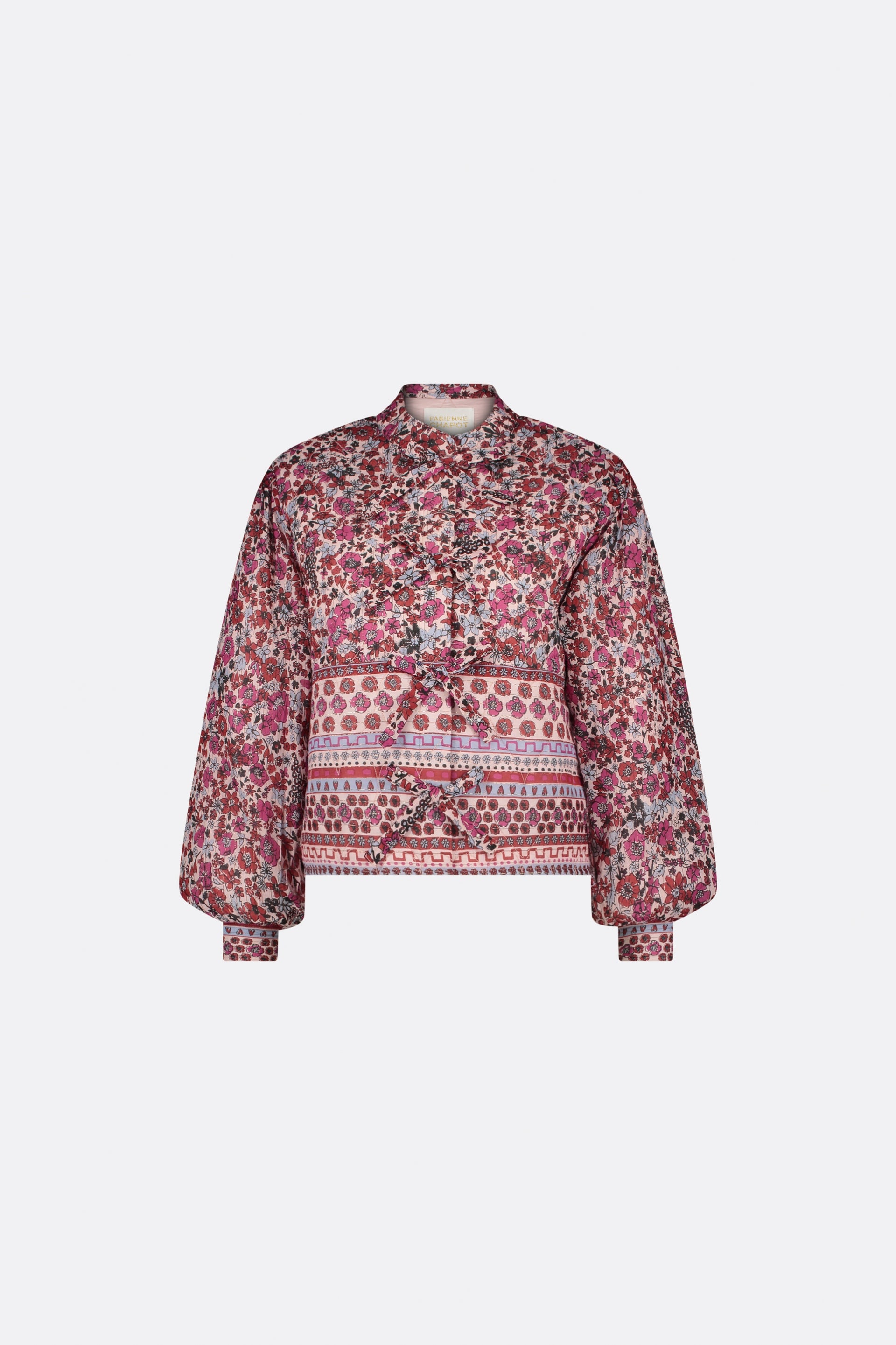 Patty Printed Jacket | Cerise Red/Powder Bl