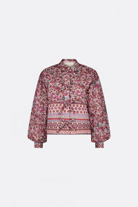 Patty Printed Jacket | Cerise Red/Powder Bl