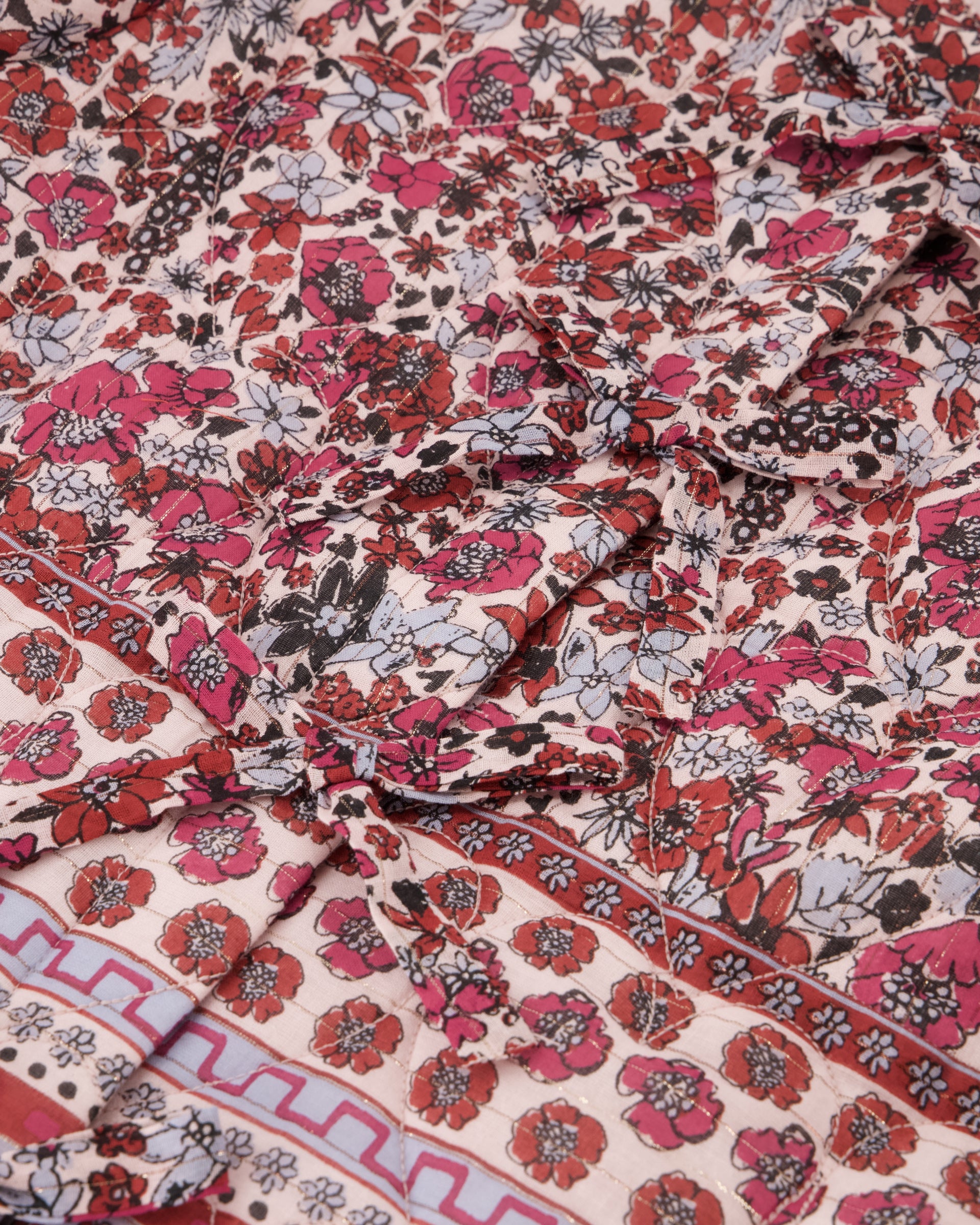 Patty Printed Jacket | Cerise Red/Powder Bl