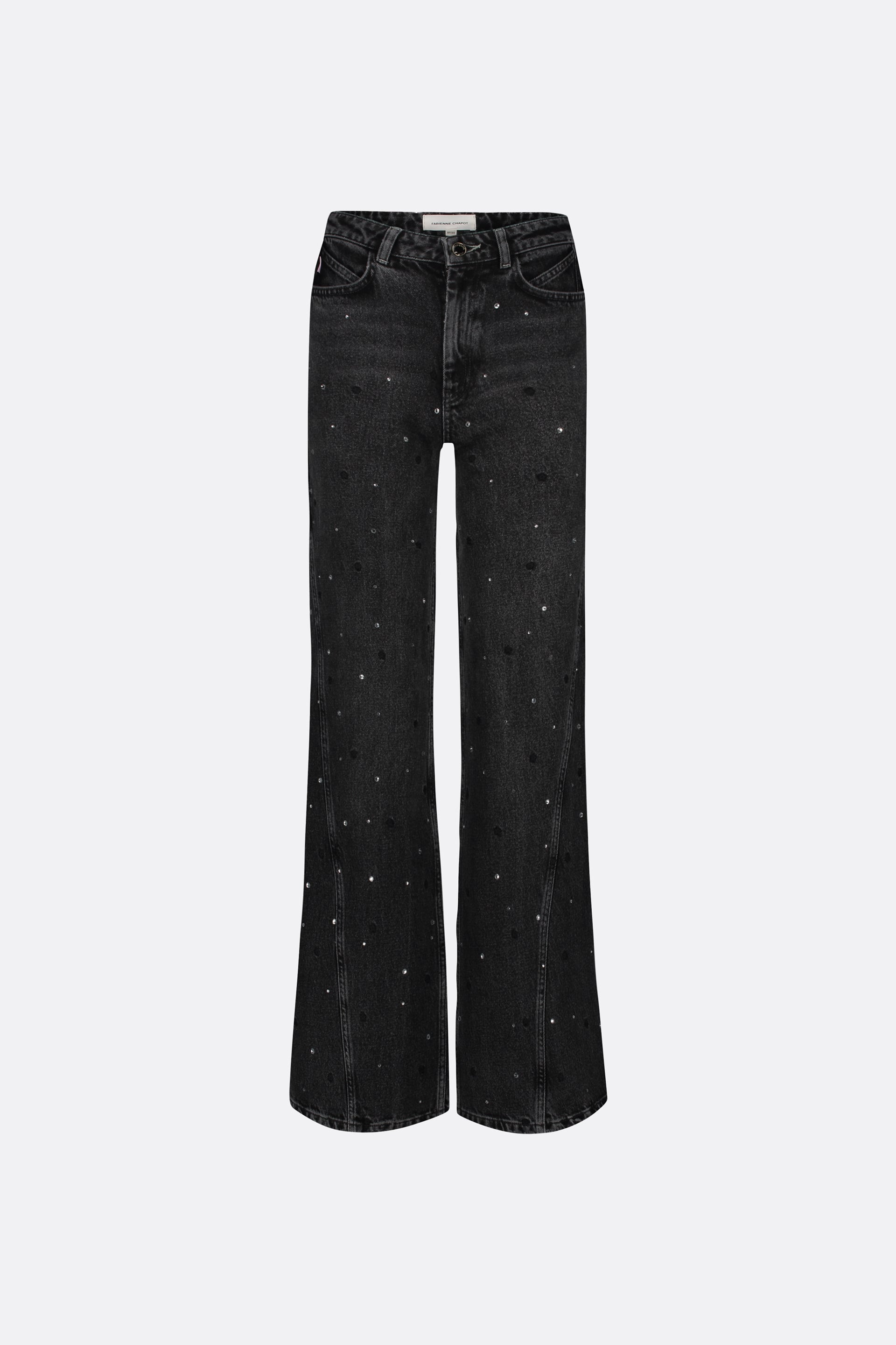 Bonnie Wide Leg - Rhinestone | Washed Dark Grey