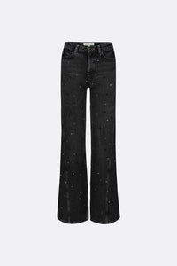 Bonnie Wide Leg - Rhinestone | Washed Dark Grey