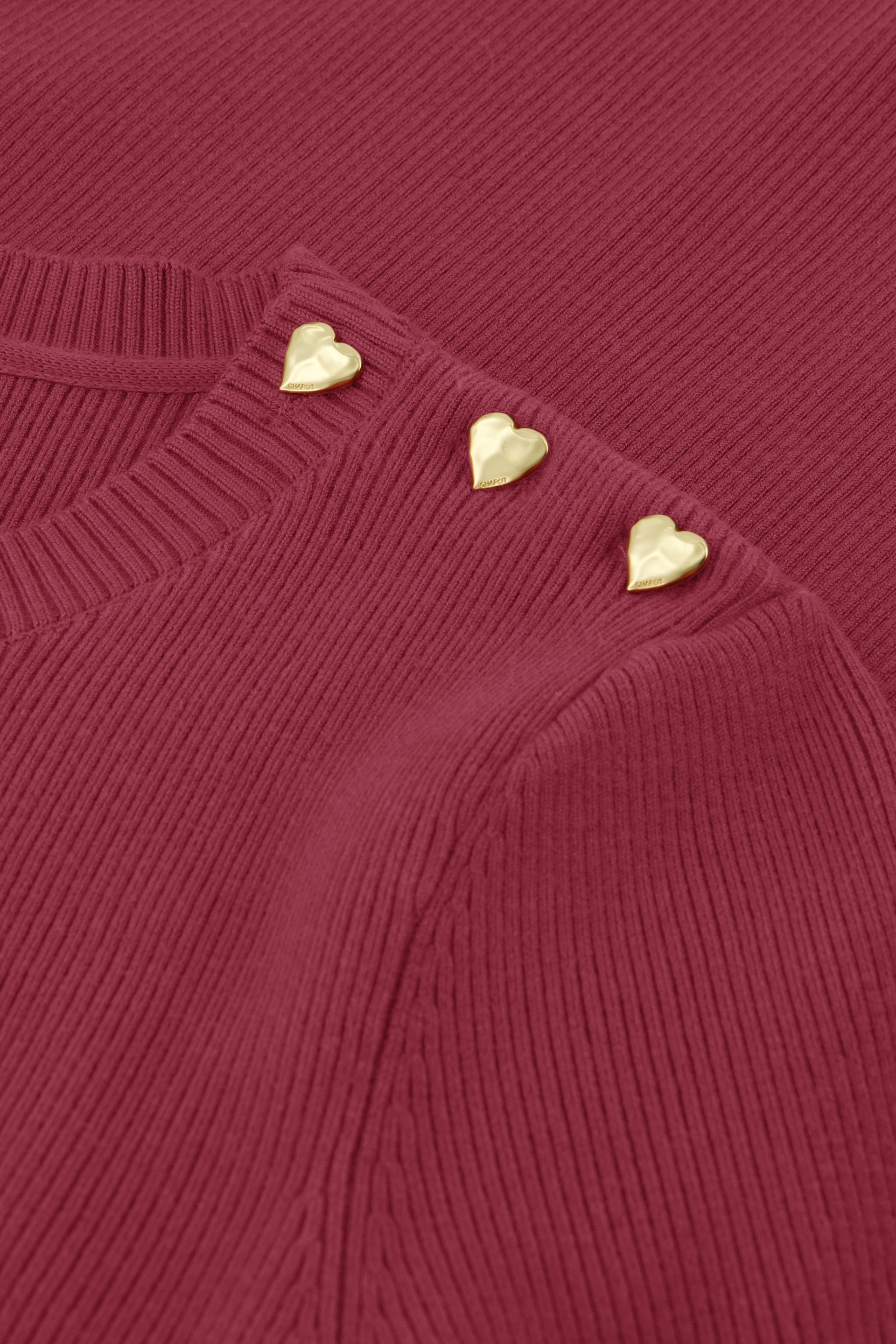 Lillian Slim Pullover | Cerise red