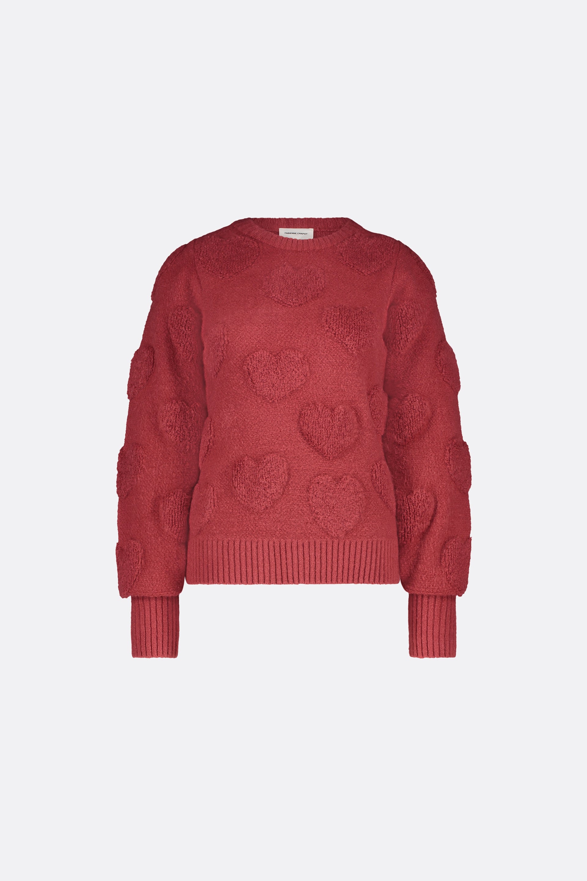 Bibian Heart Pullover | Cerise red