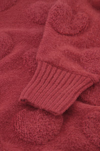 Bibian Heart Pullover | Cerise red