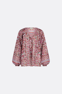 Anan Top | Cerise Red/Powder Bl