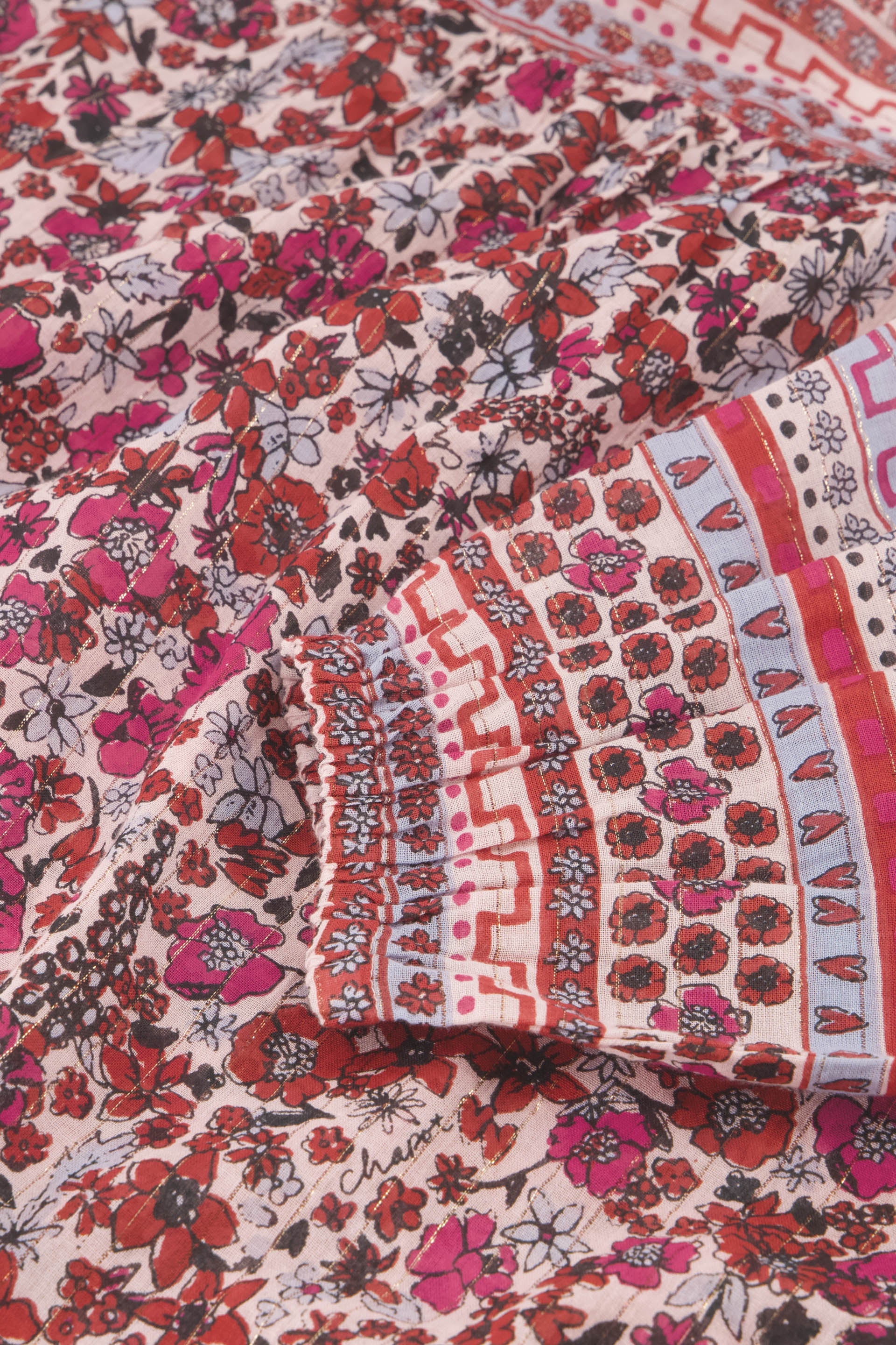 Anan Top | Cerise Red/Powder Bl