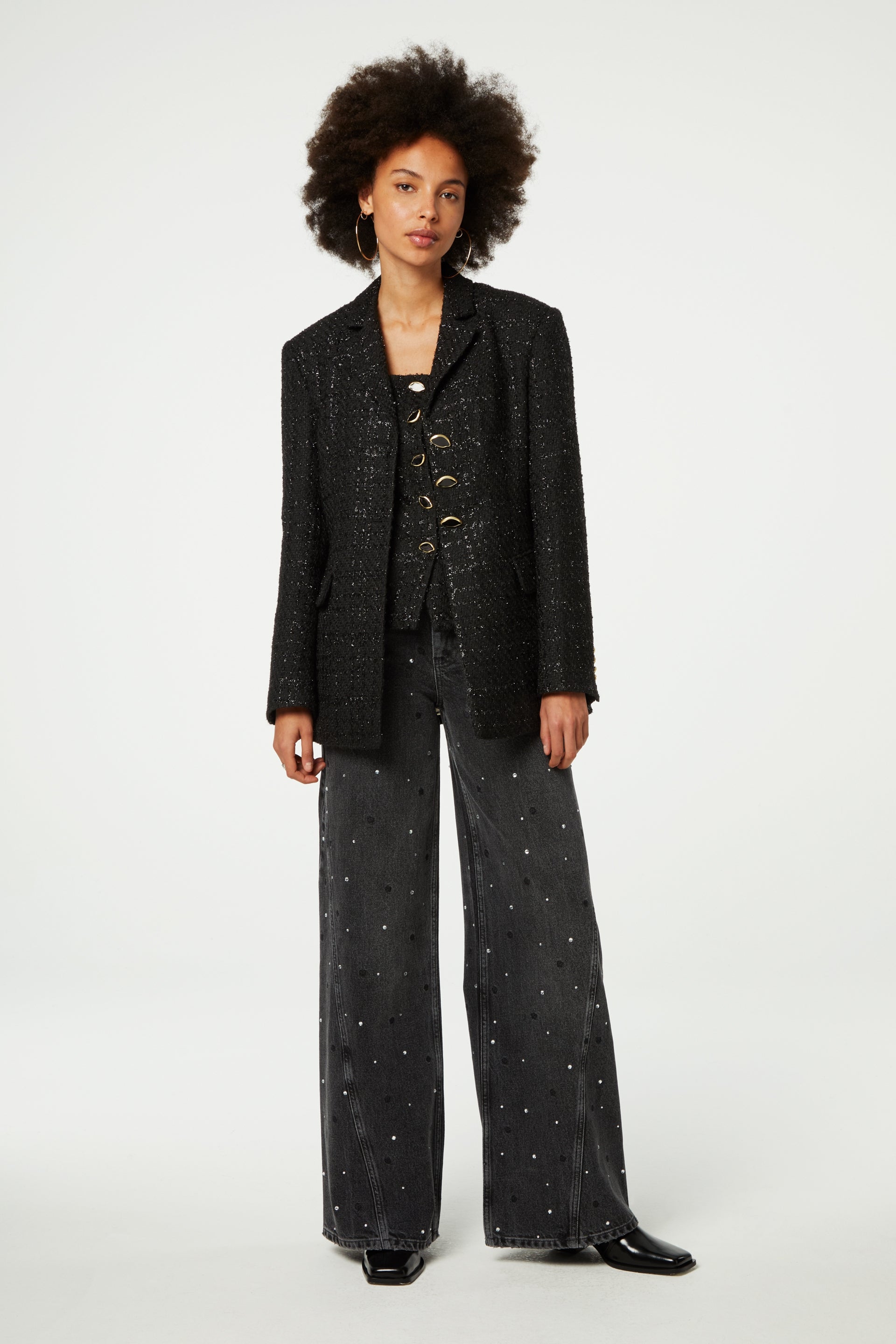 Cher Tweed Blazer | Black